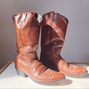 Cognac Cowboy Western Leather Boots